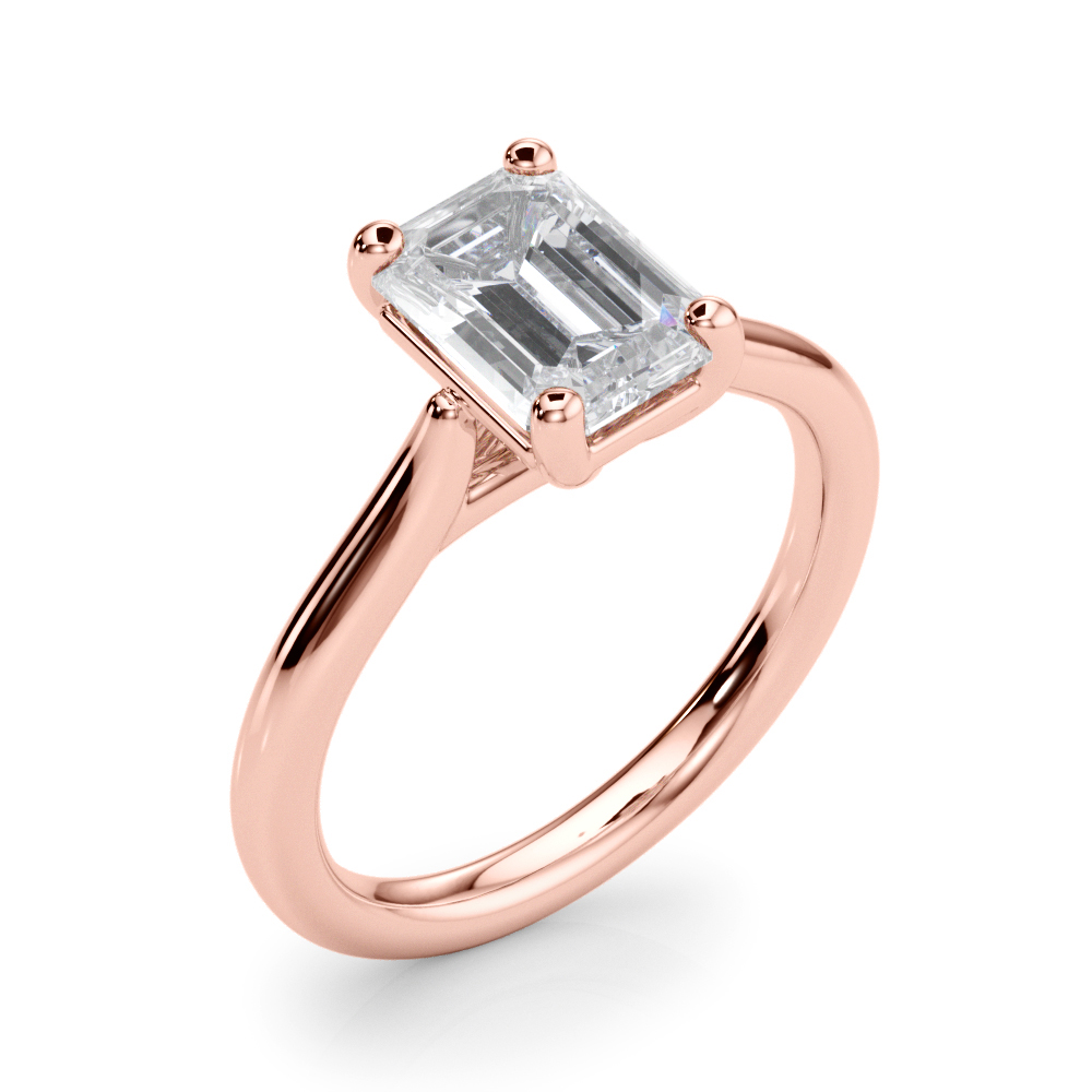 The Delphine Solitaire Engagement Ring, angled view