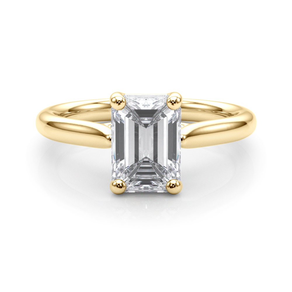 The Delphine Solitaire Engagement Ring, set view
