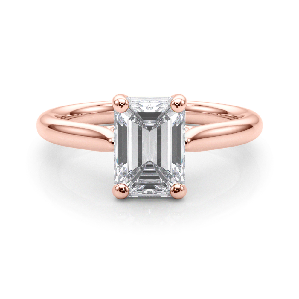 The Delphine Solitaire Engagement Ring, set view