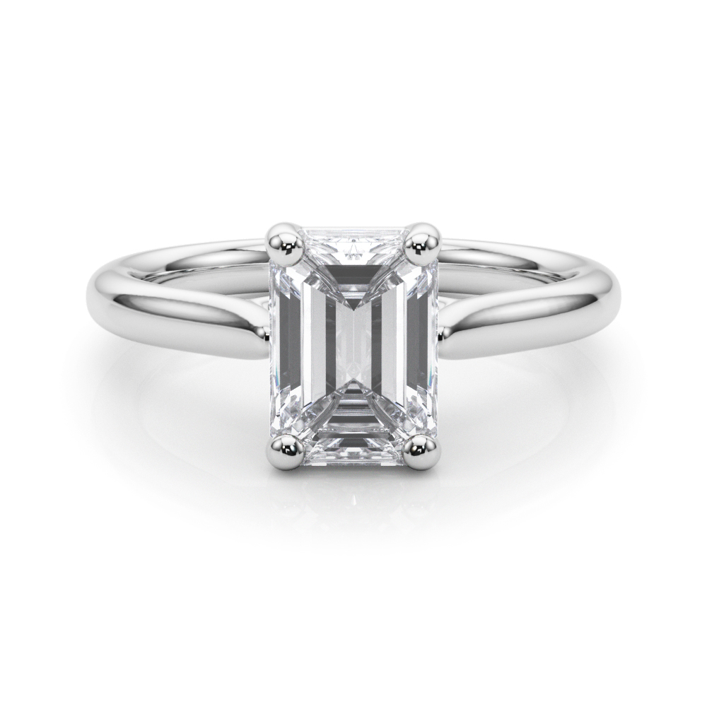 The Delphine Solitaire Engagement Ring, set view