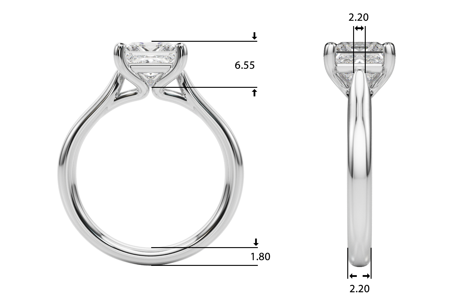 The India Solitaire Engagement Ring, upright view