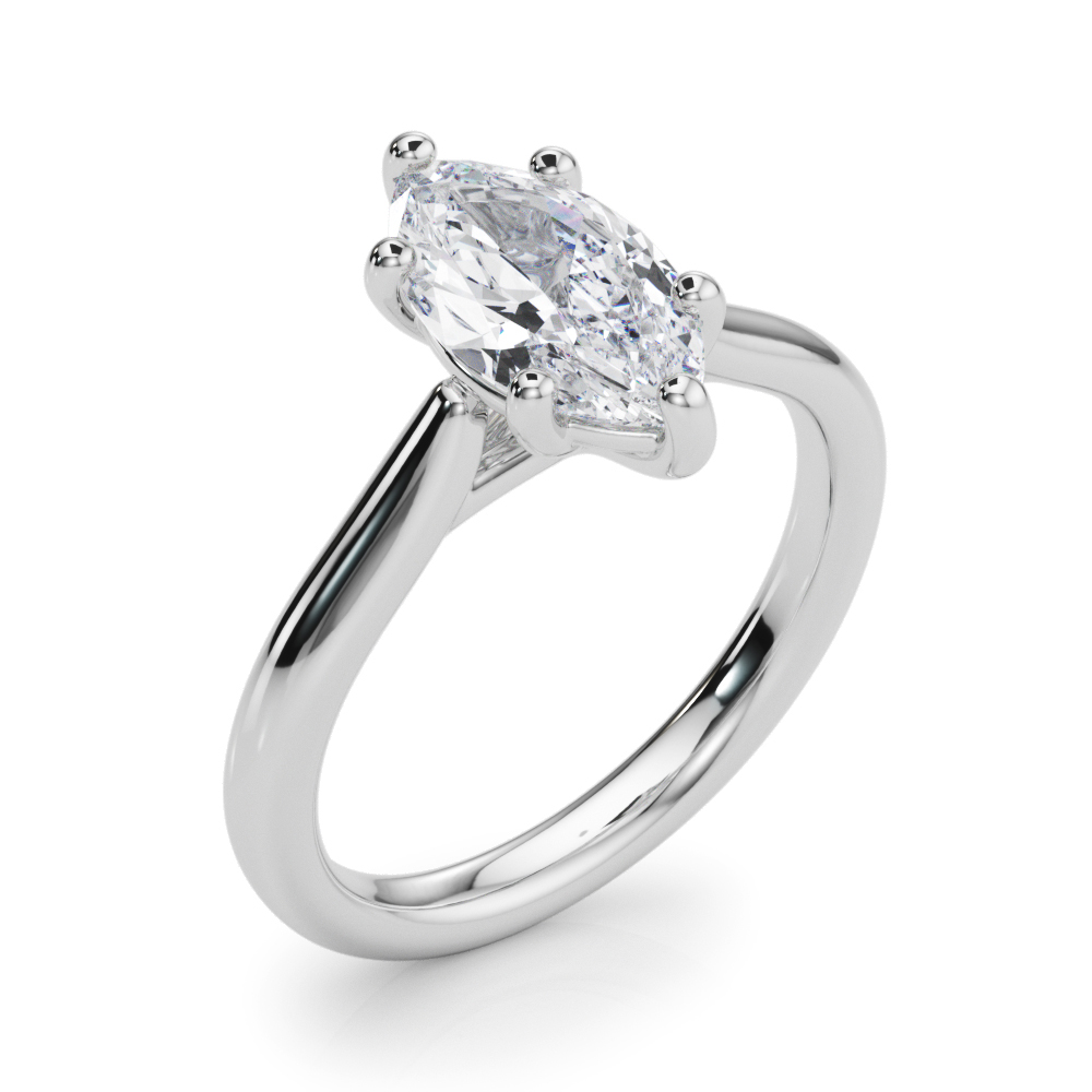 The Octavia Solitaire Engagement Ring, angled view