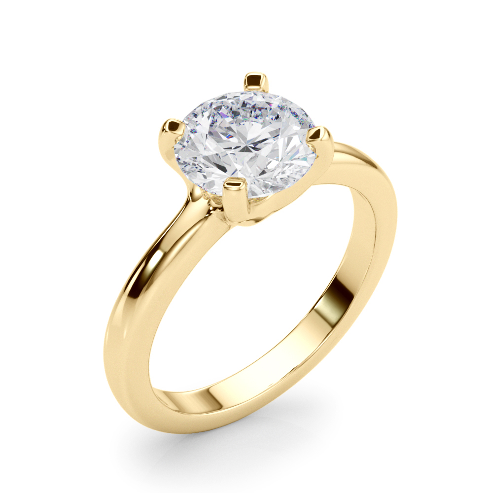 The Luna Solitaire Engagement Ring, angled view