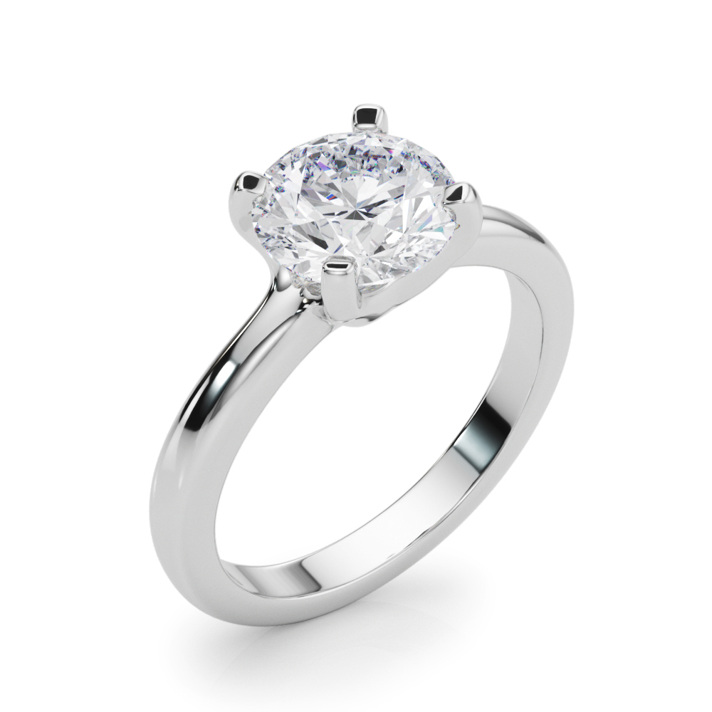 The Luna Solitaire Engagement Ring, angled view