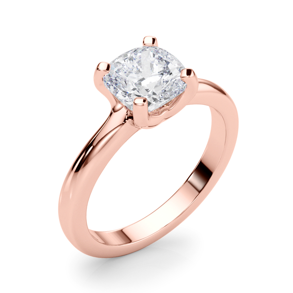 The Juno Solitaire Engagement Ring, angled view