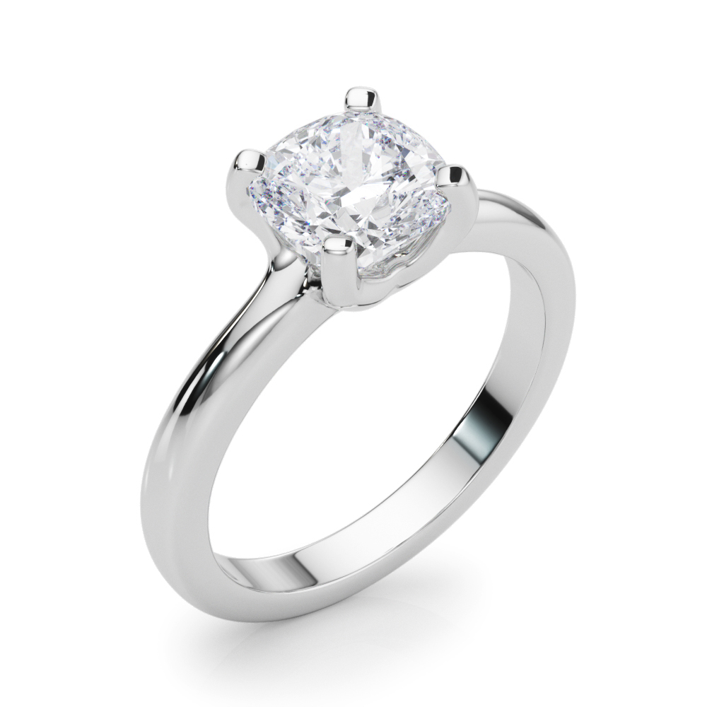 The Juno Solitaire Engagement Ring, angled view