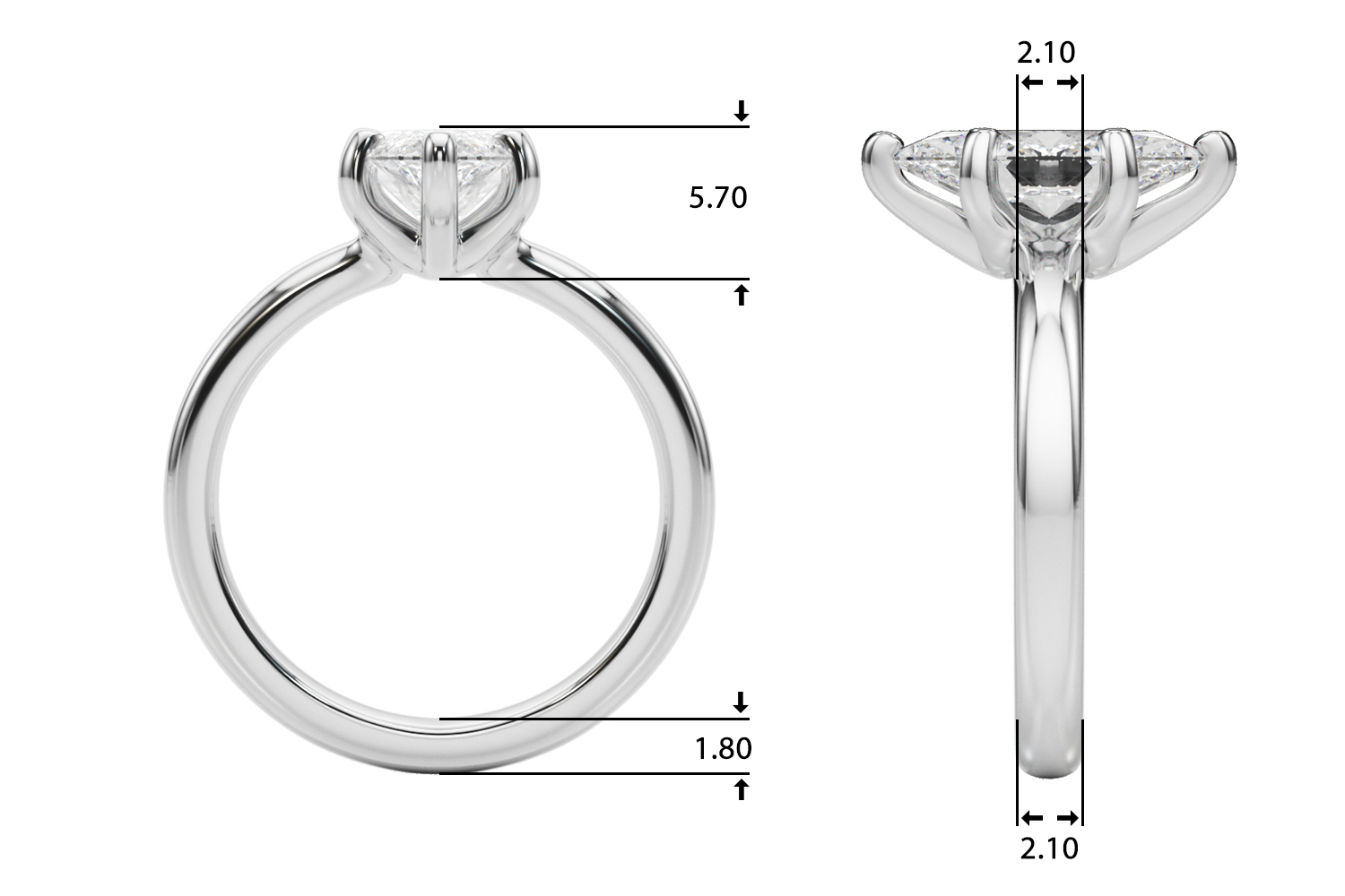 The Bridget Solitaire Engagement Ring, upright view