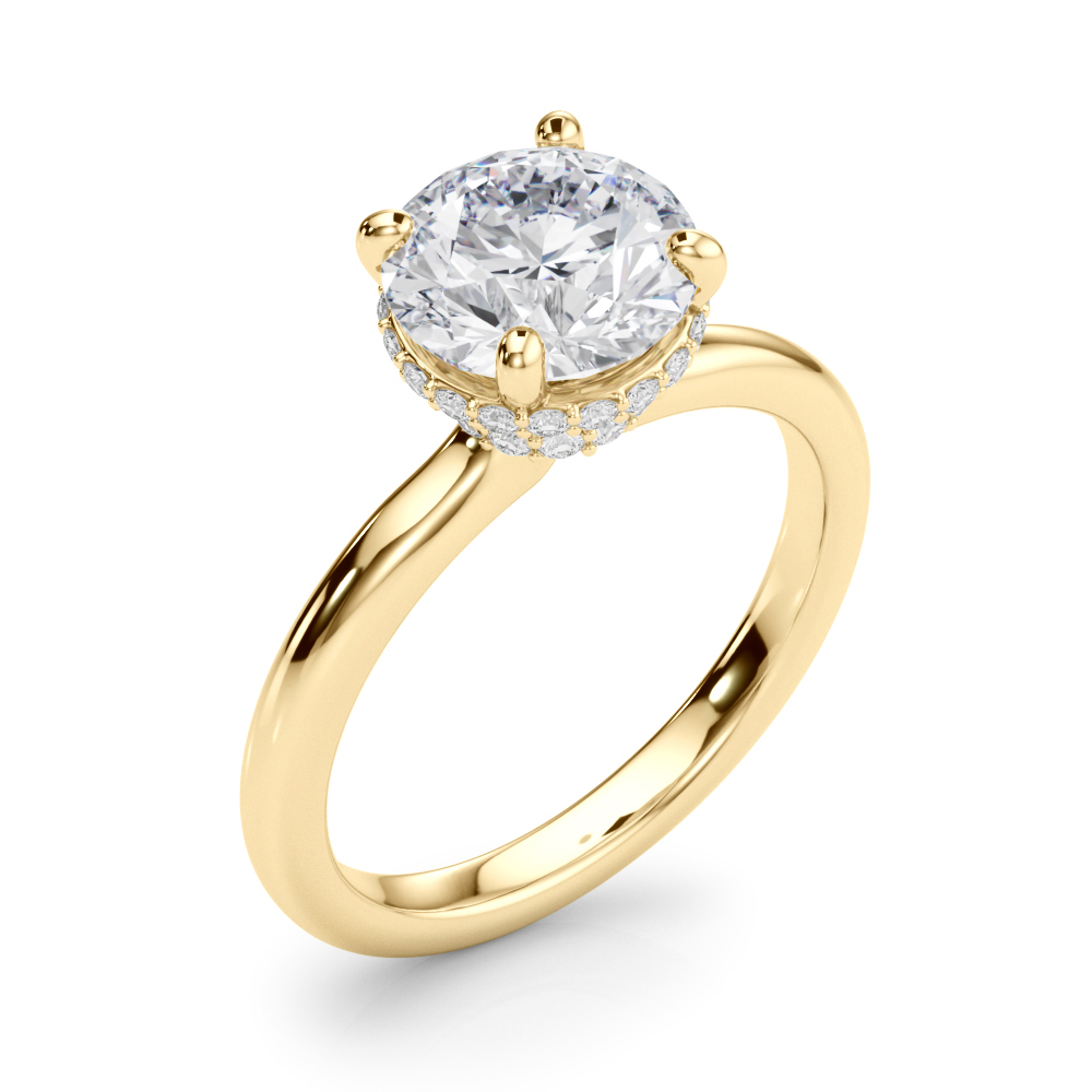 The Eleanor Hidden Halo Engagement Ring, angled view