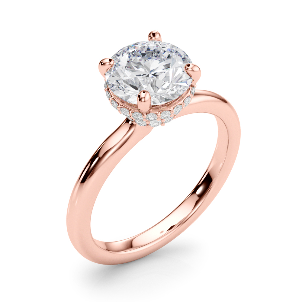 The Eleanor Hidden Halo Engagement Ring, angled view