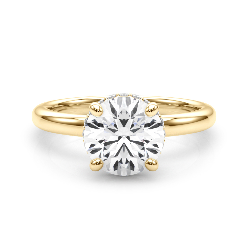 The Eleanor Hidden Halo Engagement Ring, set view