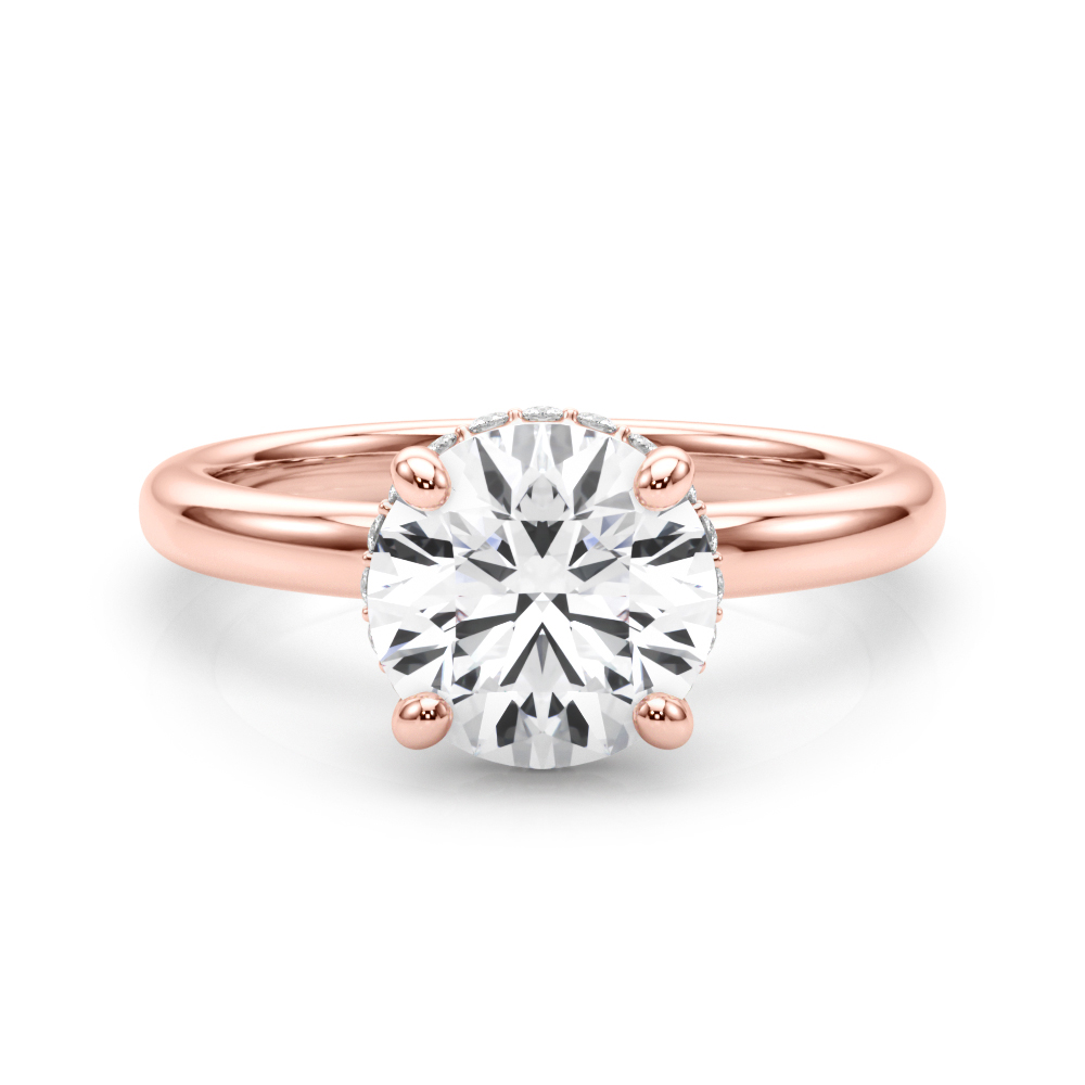 The Eleanor Hidden Halo Engagement Ring, set view