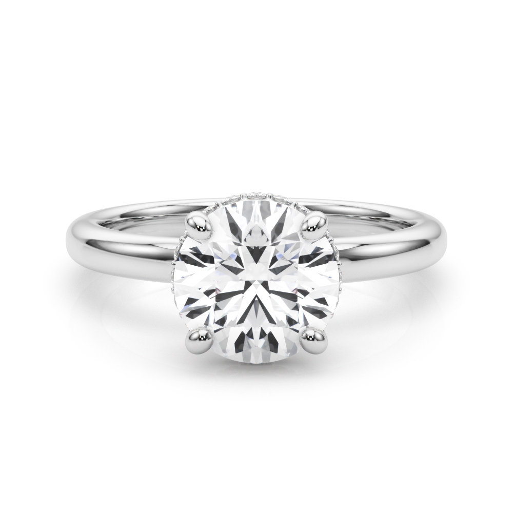 The Eleanor Hidden Halo Engagement Ring, set view