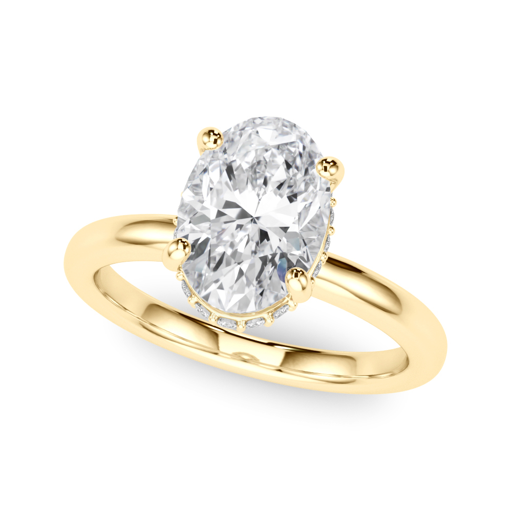 The Gloria Hidden Halo Engagement Ring, front view