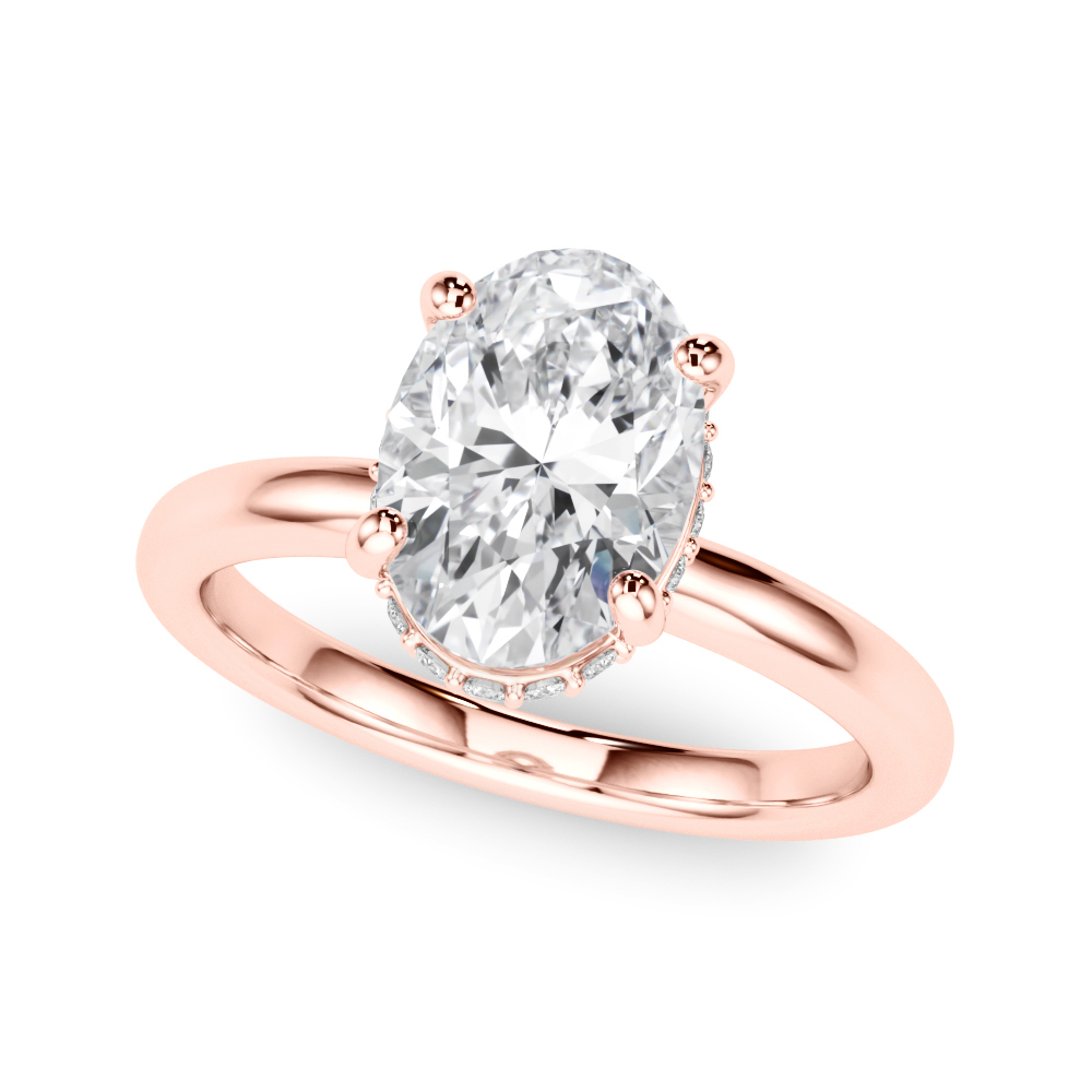 The Gloria Hidden Halo Engagement Ring, front view