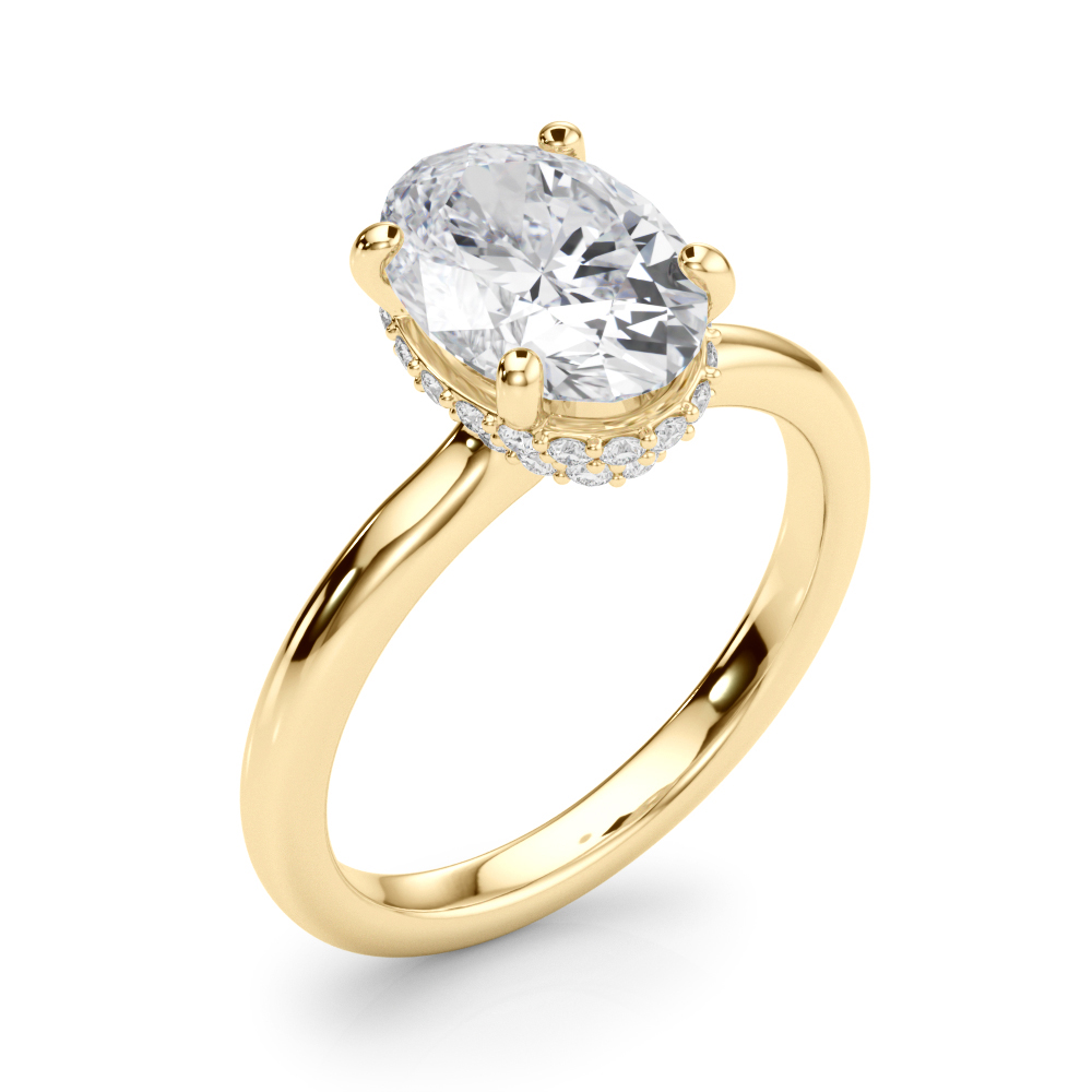 The Gloria Hidden Halo Engagement Ring, angled view