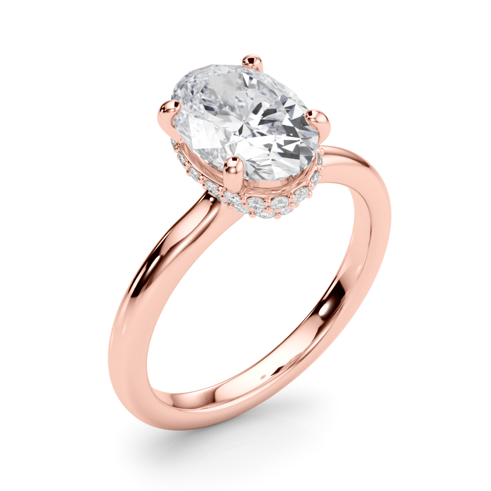 The Gloria Hidden Halo Engagement Ring, angled view
