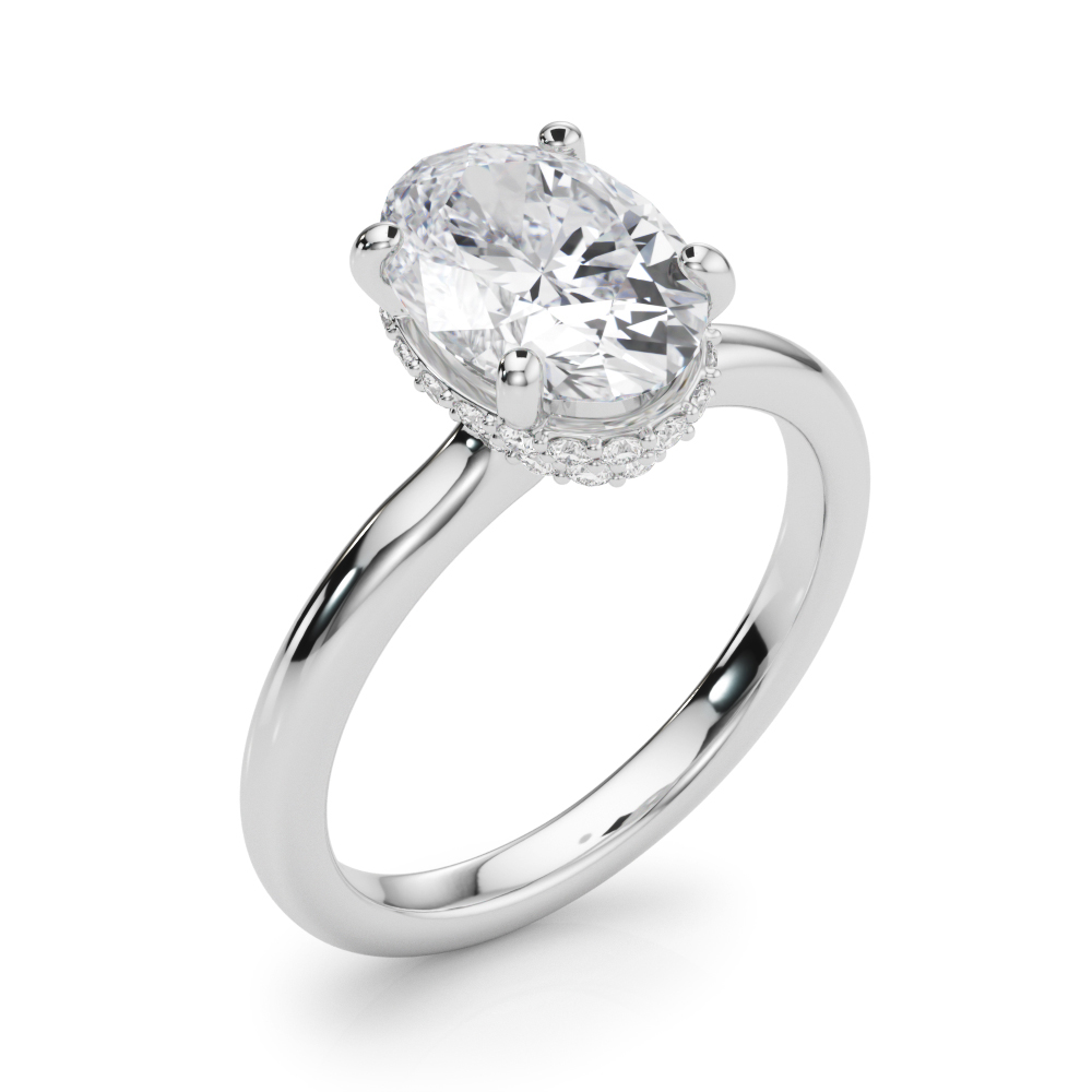 The Gloria Hidden Halo Engagement Ring, angled view