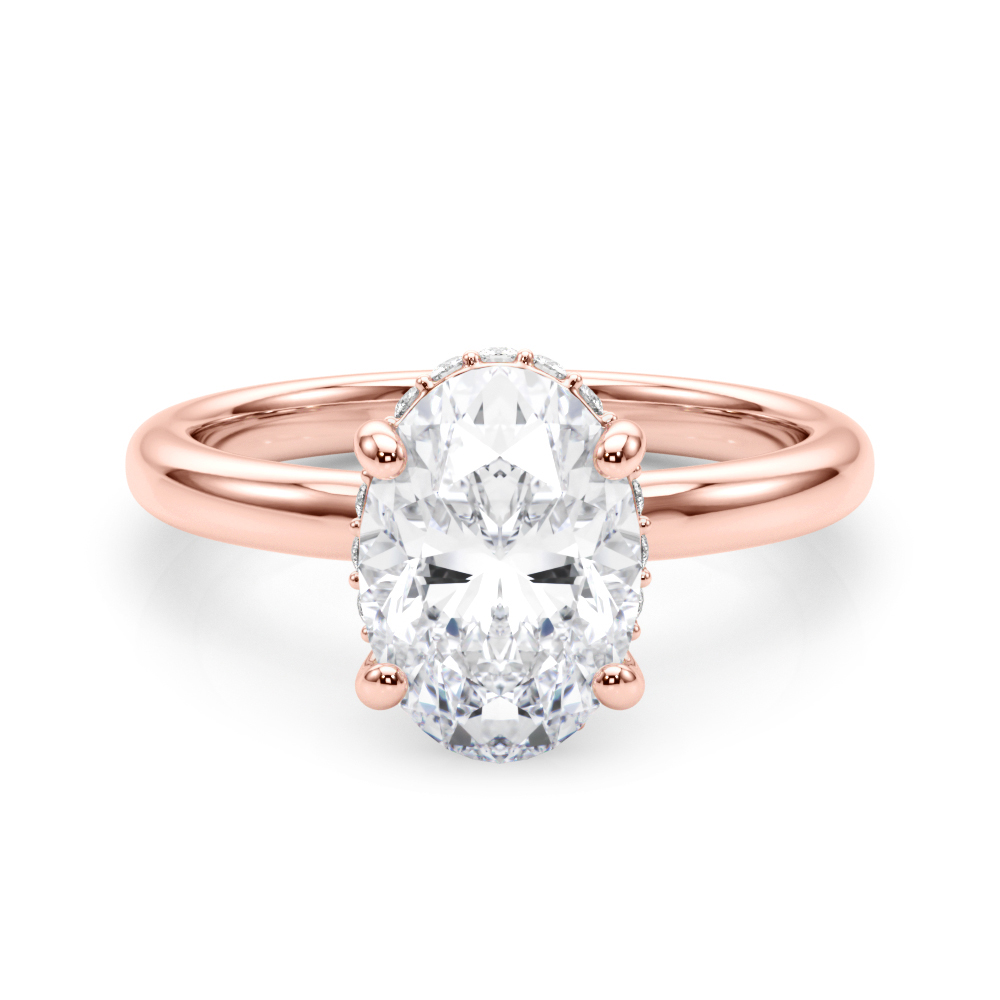 The Gloria Hidden Halo Engagement Ring, set view