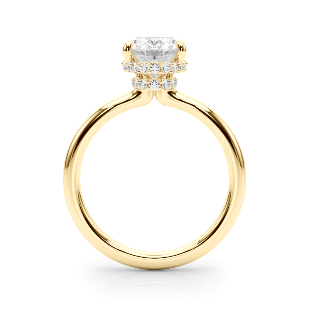 The Gloria Hidden Halo Engagement Ring, side view