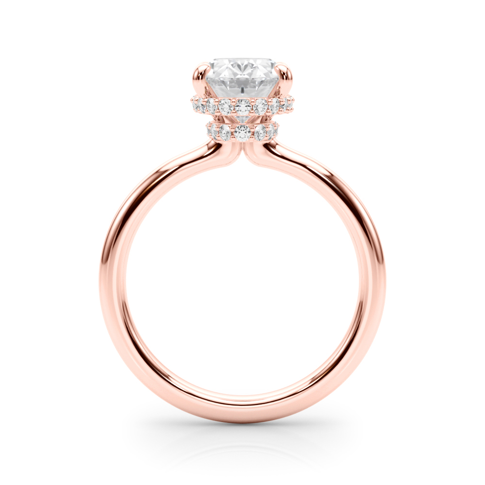 The Gloria Hidden Halo Engagement Ring, side view