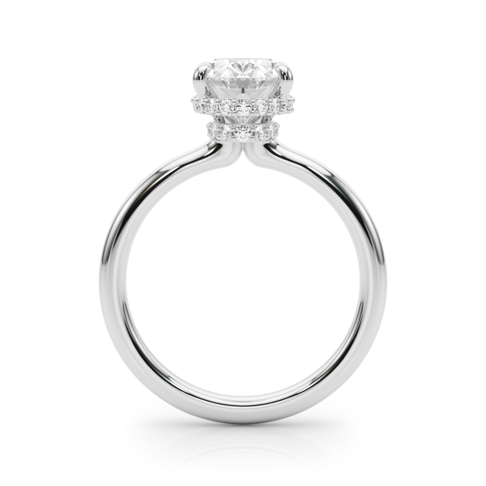 The Gloria Hidden Halo Engagement Ring, side view