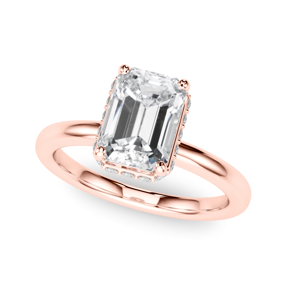 The Emily Hidden Halo Engagement Ring, front view