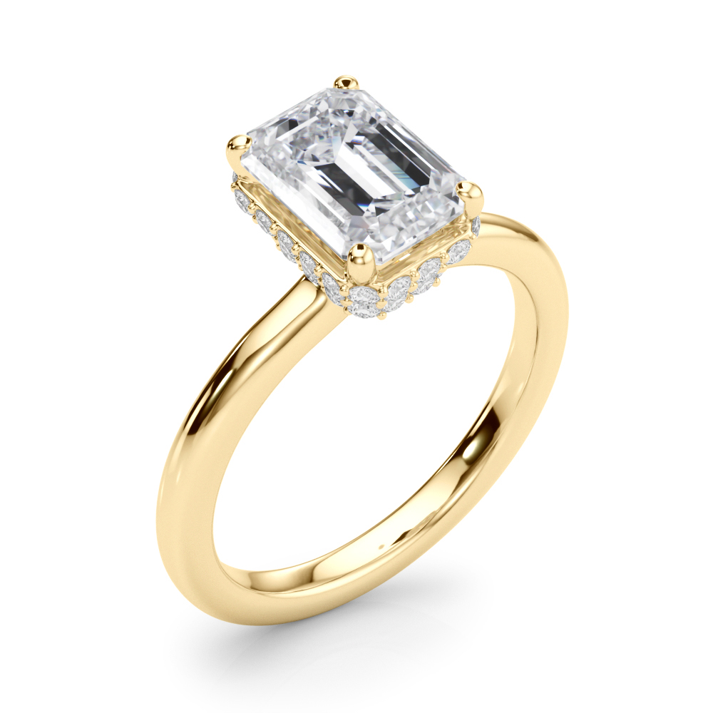 The Emily Hidden Halo Engagement Ring, angled view