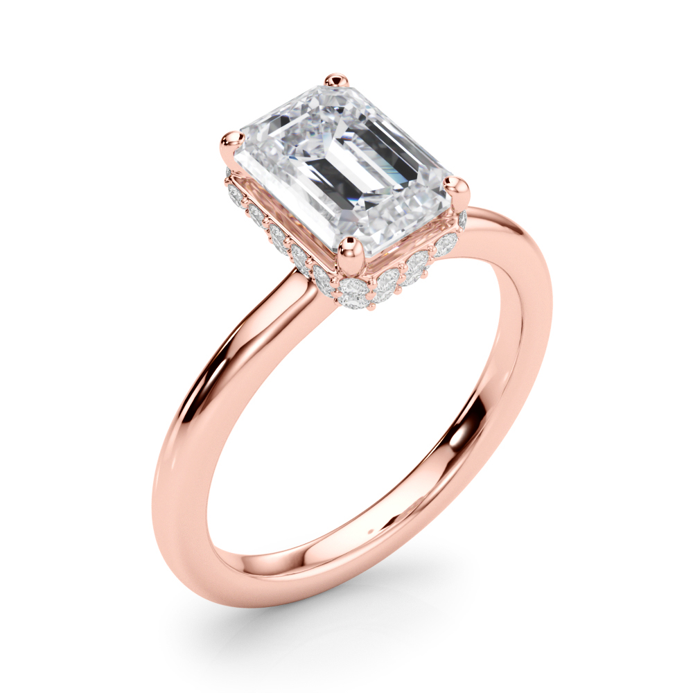 The Emily Hidden Halo Engagement Ring, angled view