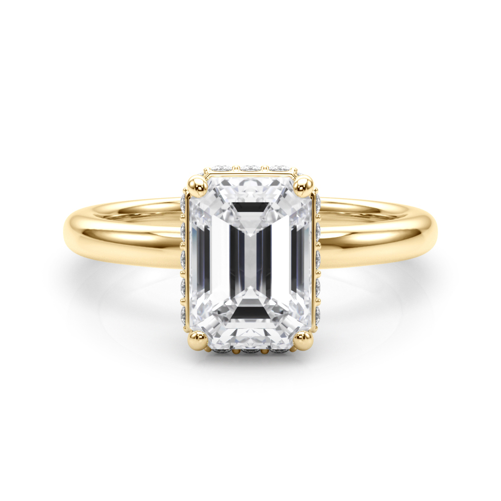 The Emily Hidden Halo Engagement Ring, set view