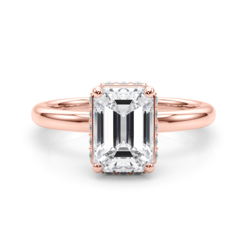 The Emily Hidden Halo Engagement Ring, set view