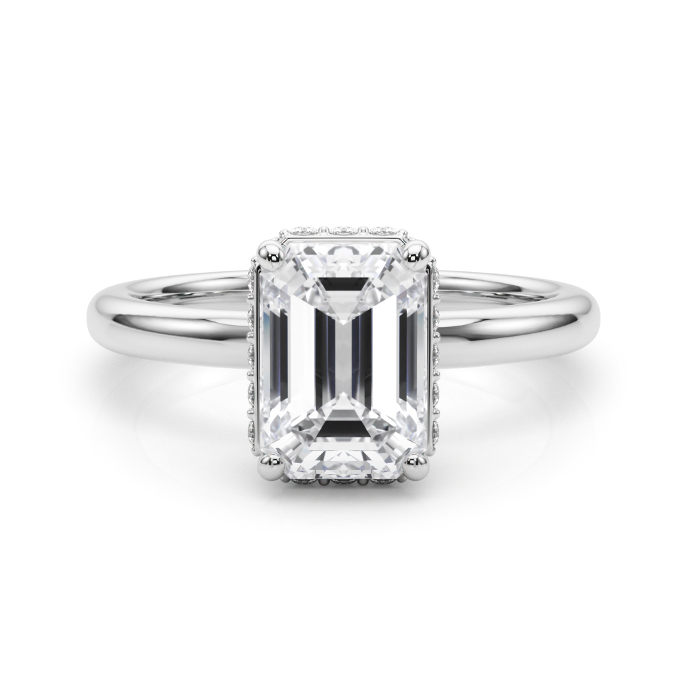 The Emily Hidden Halo Engagement Ring, set view