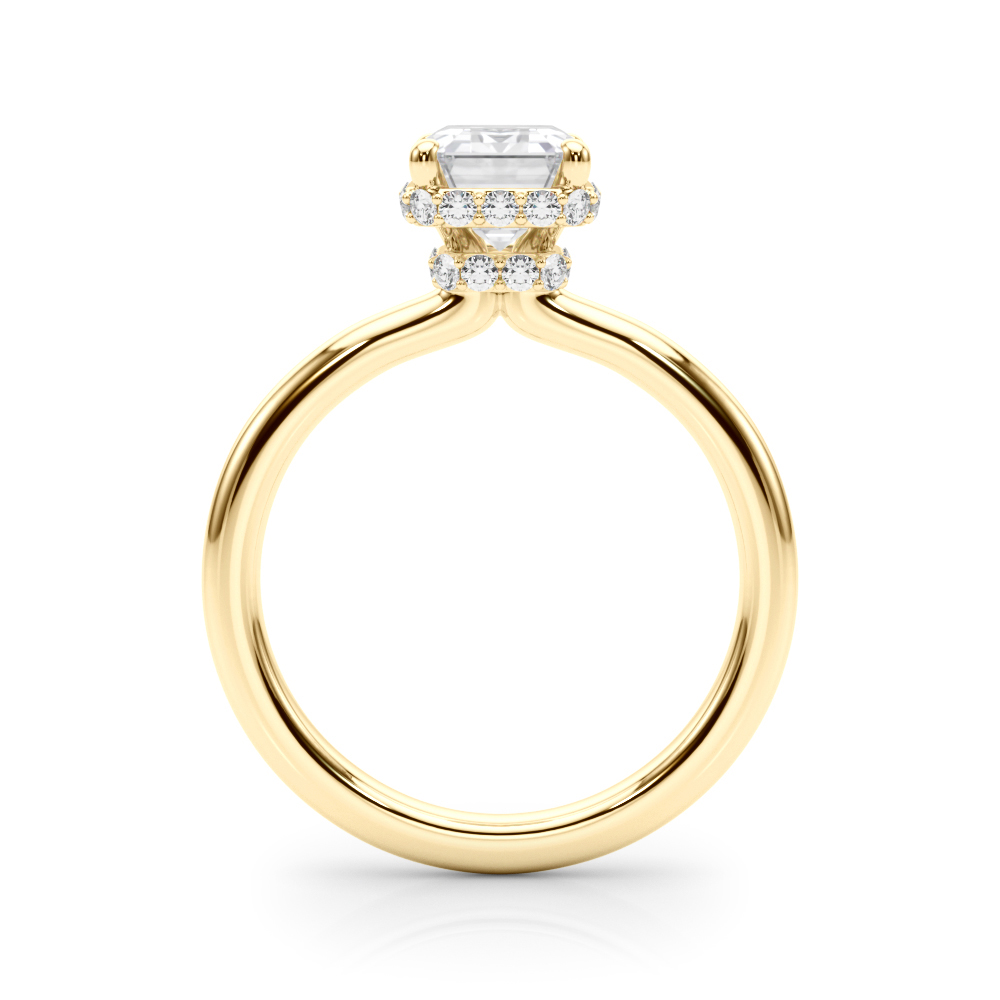 The Emily Hidden Halo Engagement Ring, side view