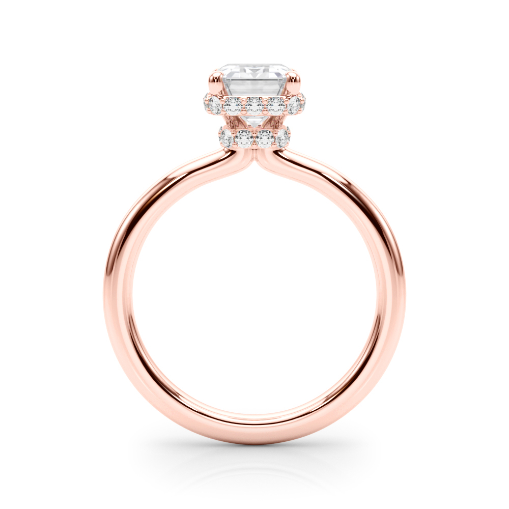 The Emily Hidden Halo Engagement Ring, side view