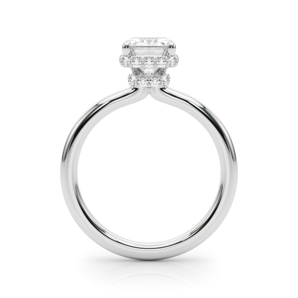 The Emily Hidden Halo Engagement Ring, side view