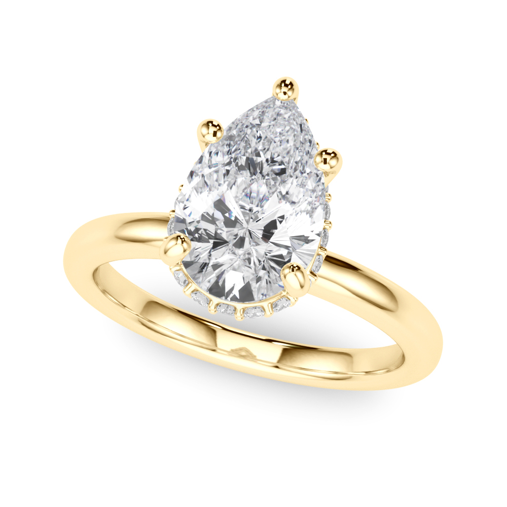 The Pearl Hidden Halo Engagement Ring, front view