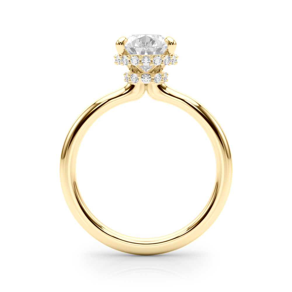 The Pearl Hidden Halo Engagement Ring, side view