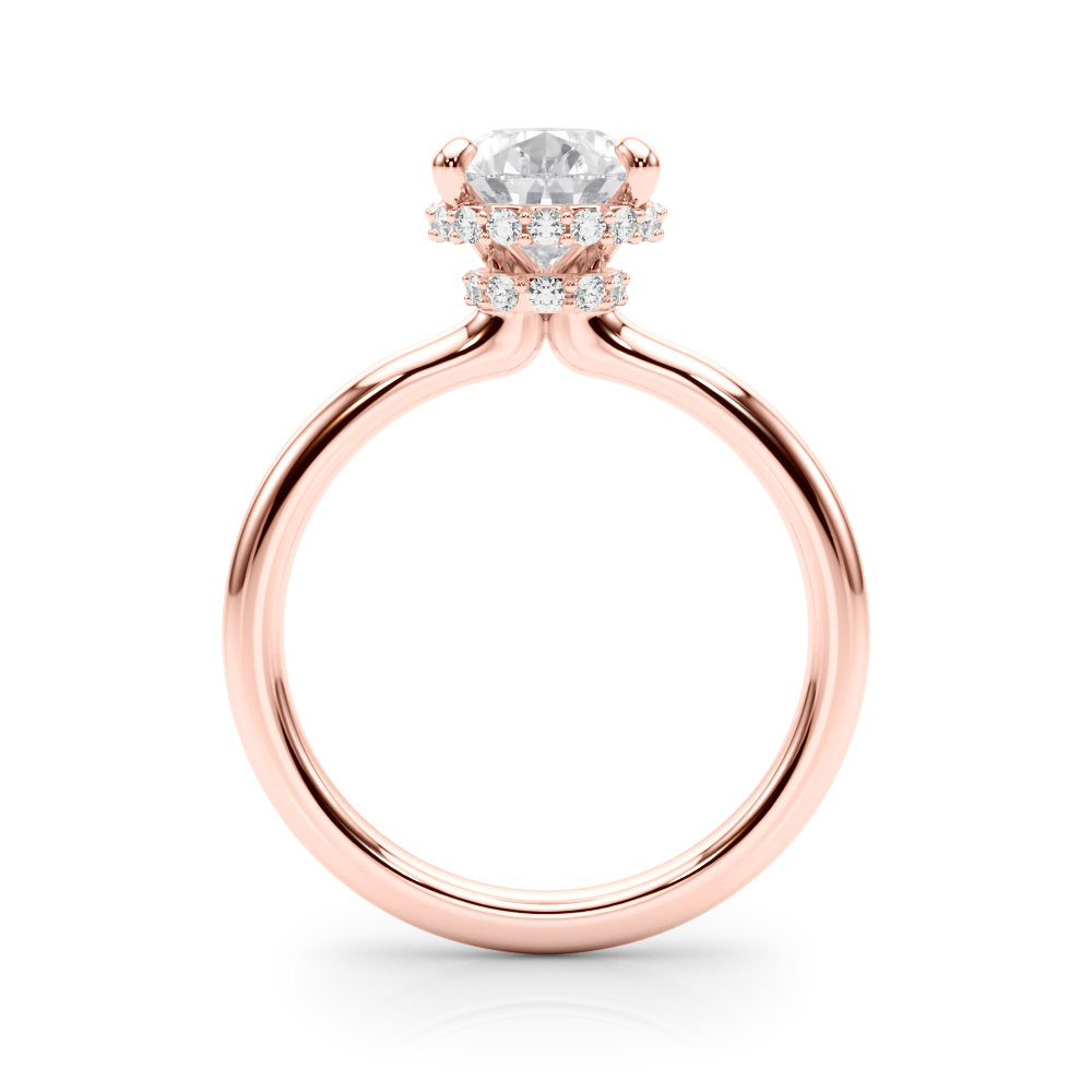 The Pearl Hidden Halo Engagement Ring, side view