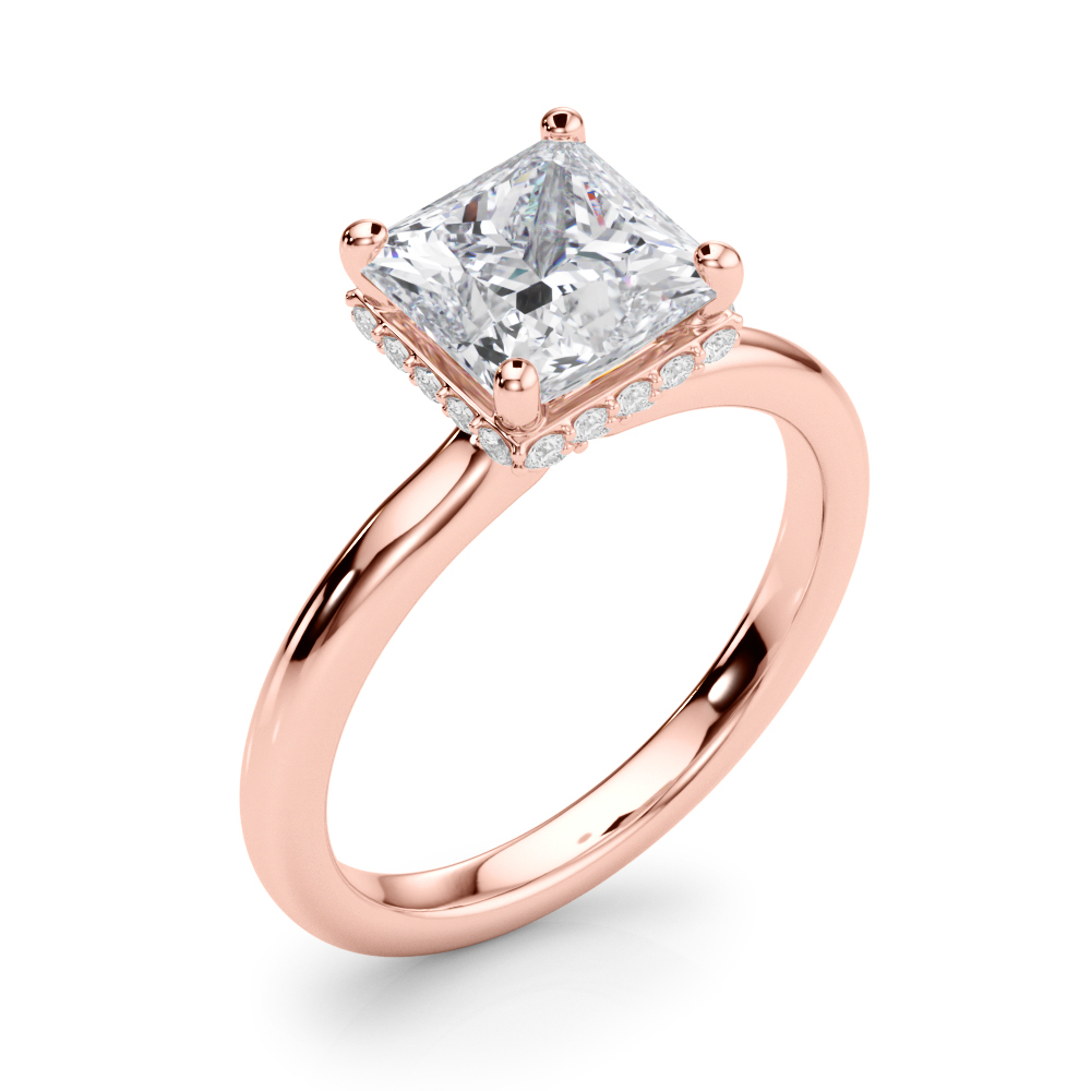 The Matilda Hidden Halo Engagement Ring, angled view