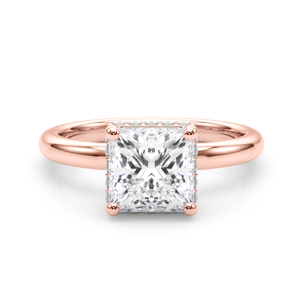 The Matilda Hidden Halo Engagement Ring, set view