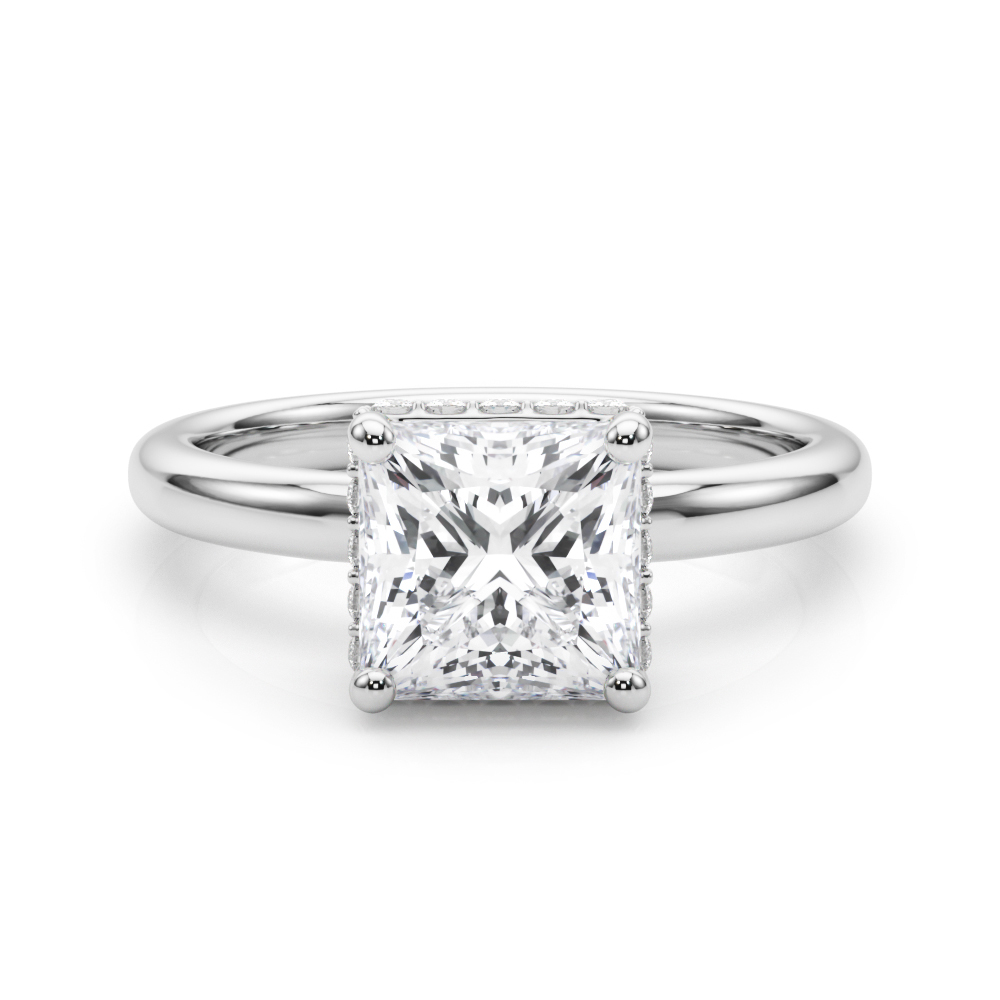 The Matilda Hidden Halo Engagement Ring, set view