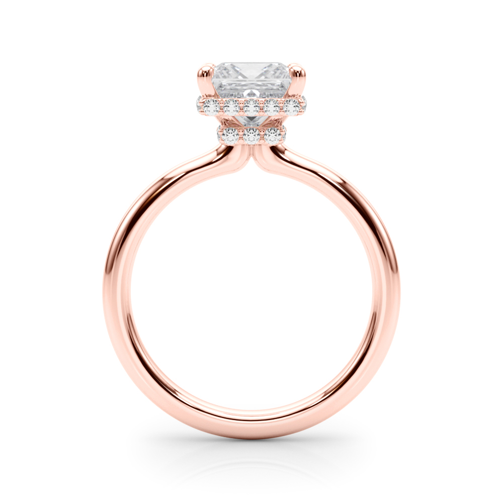The Matilda Hidden Halo Engagement Ring, side view