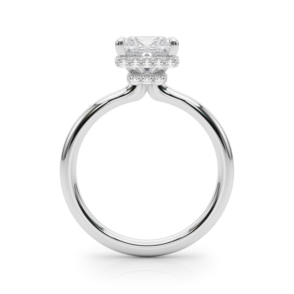 The Matilda Hidden Halo Engagement Ring, side view