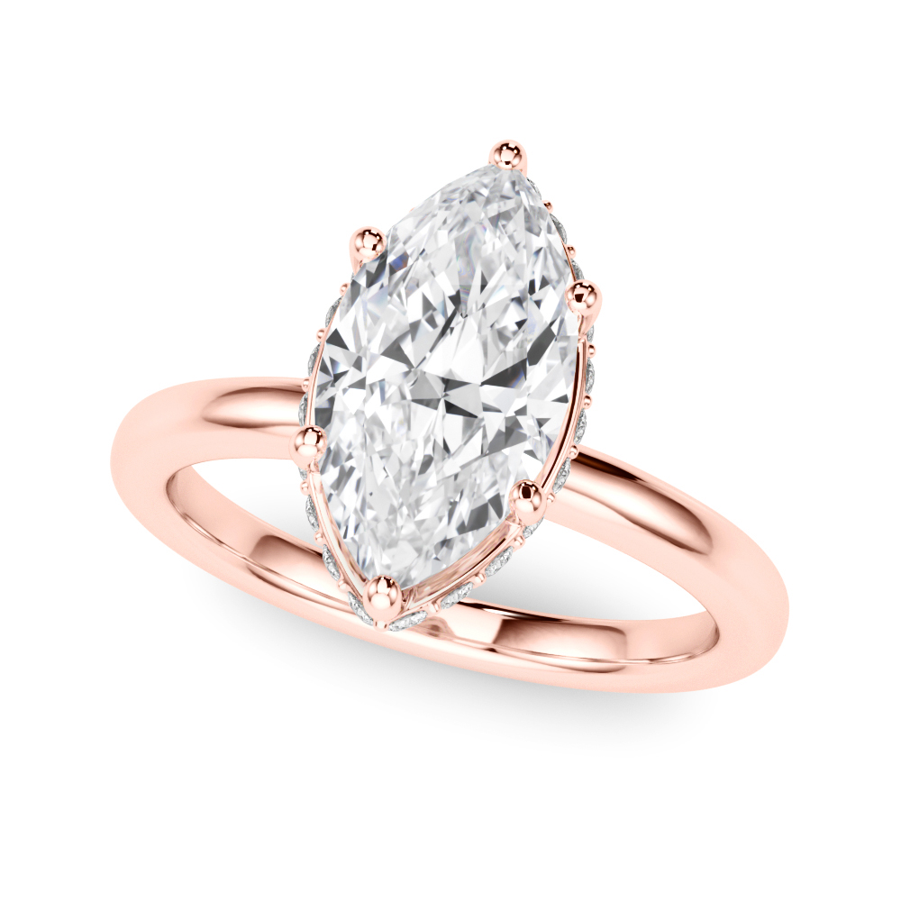 The Eliana Hidden Halo Engagement Ring, front view