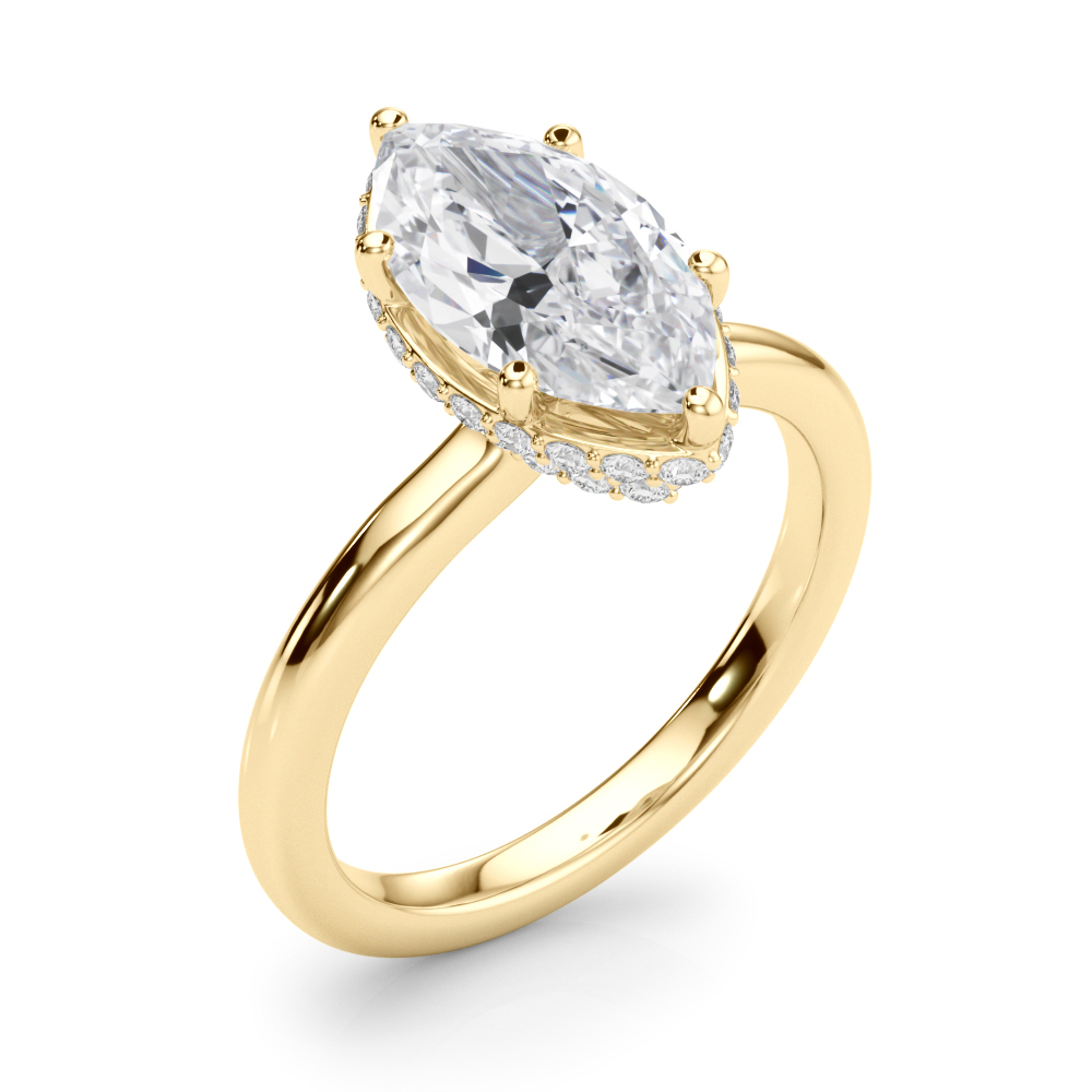 The Eliana Hidden Halo Engagement Ring, angled view