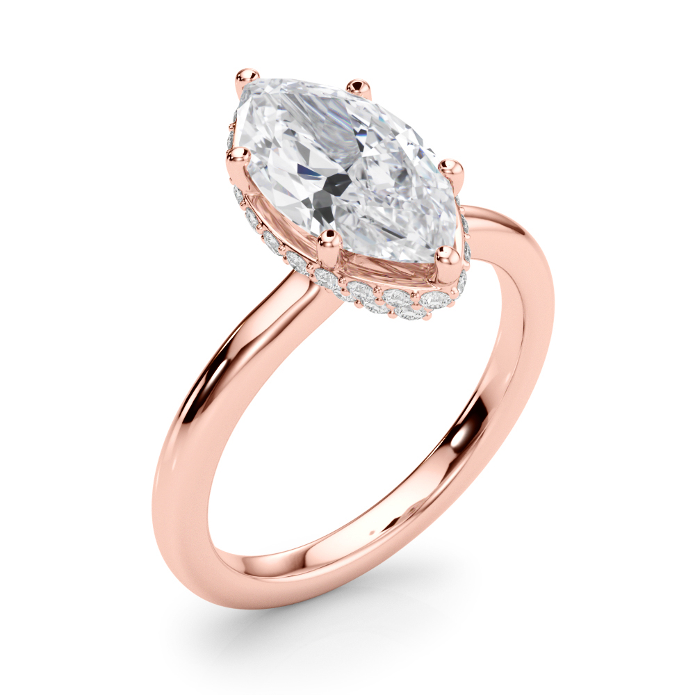 The Eliana Hidden Halo Engagement Ring, angled view