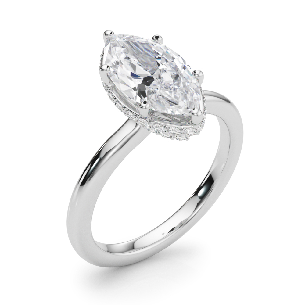 The Eliana Hidden Halo Engagement Ring, angled view