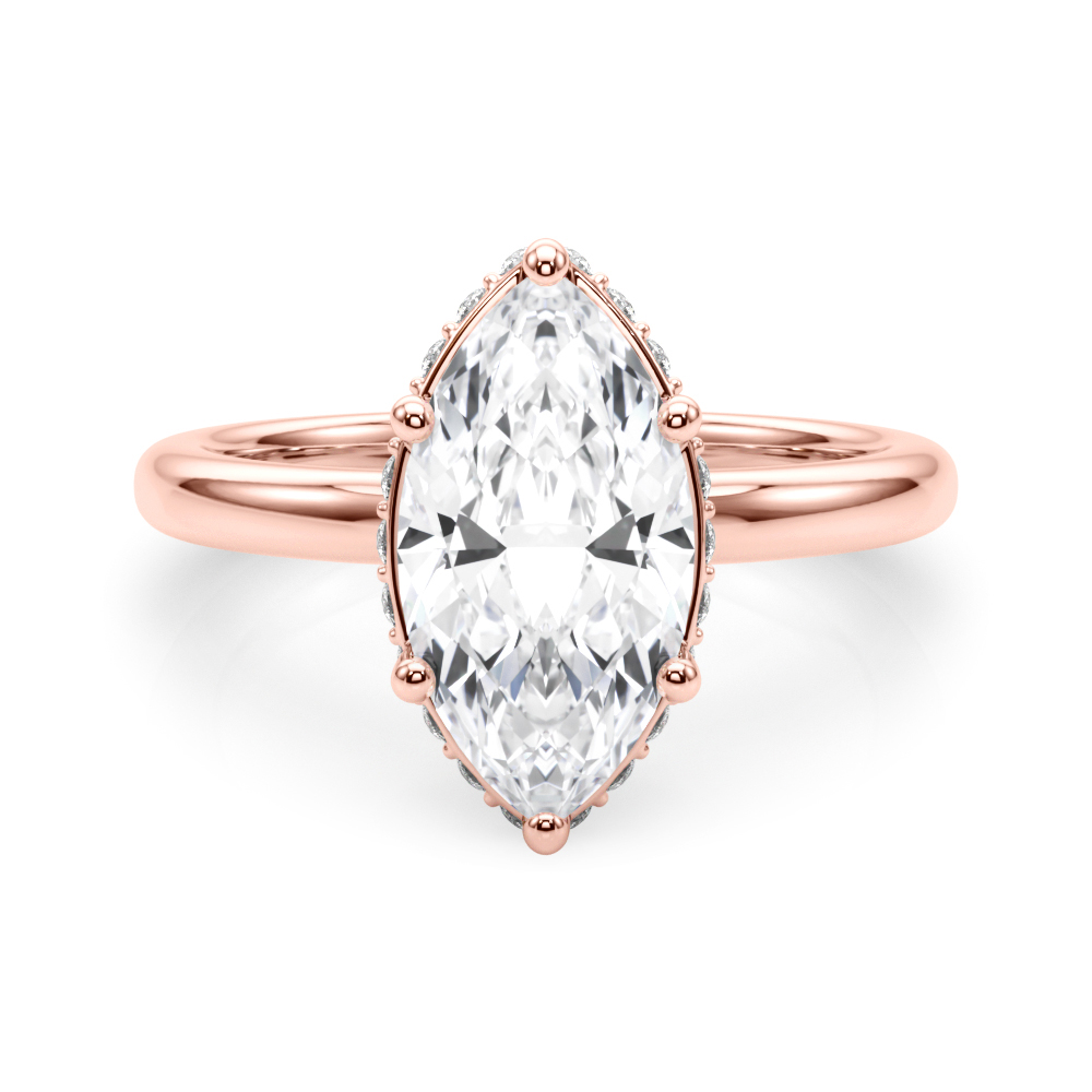 The Eliana Hidden Halo Engagement Ring, set view