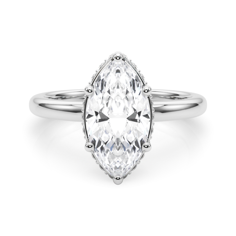 The Eliana Hidden Halo Engagement Ring, set view