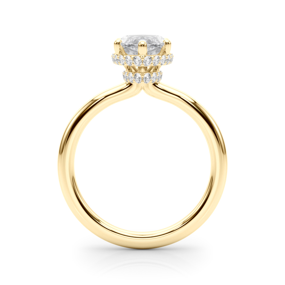 The Eliana Hidden Halo Engagement Ring, side view