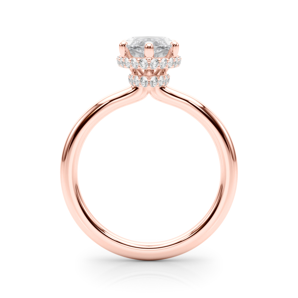 The Eliana Hidden Halo Engagement Ring, side view
